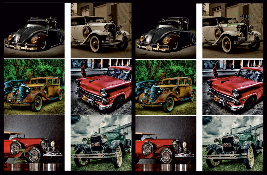 Brand Zero Luxury Speciality Decoupage Paper - Vintage Cars Love 1 Tiles