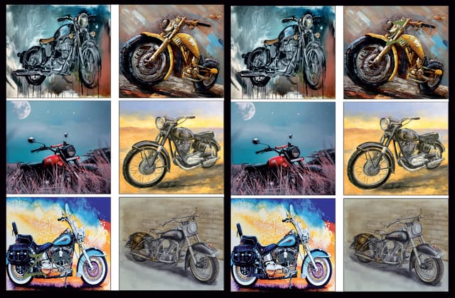 Brand Zero Luxury Speciality Decoupage Paper - Vintage Bikes 4 Tiles