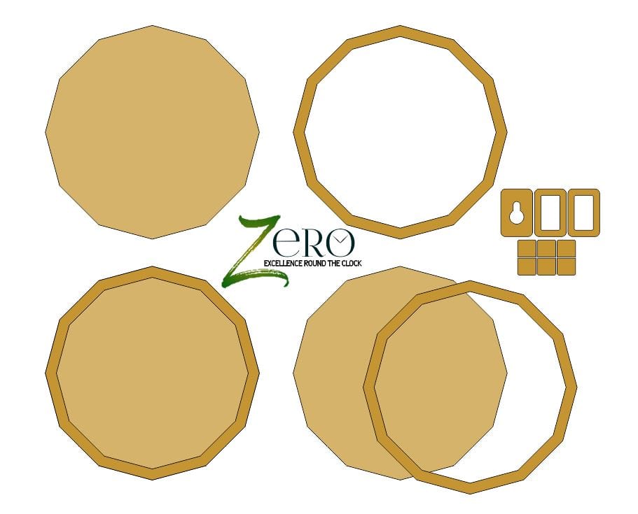 Brand Zero MDF Plate With Rim - Dodecagon Shape - Select Your Preference Of Size & Thickness