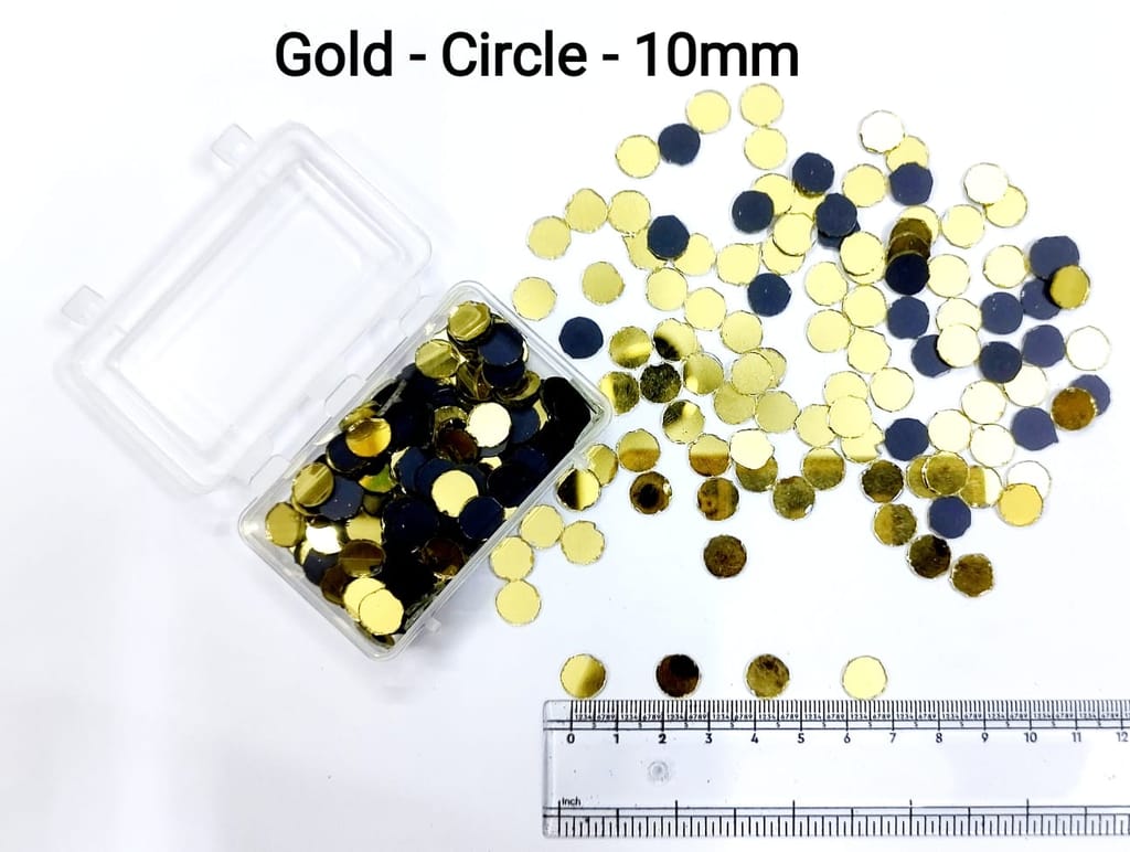 Gold Mirror Cutouts for Lippan Art - Circle Shape - 10mm - Select Your Quantity