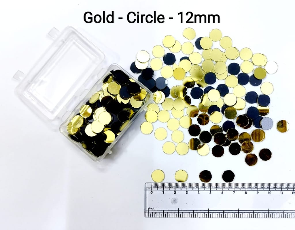 Gold Mirror Cutouts for Lippan Art - Circle Shape - 12mm - Select Your Quantity