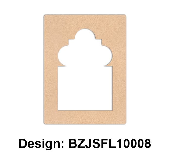 Brand Zero Plain MDF Diy Jharokha Base - Single Frame Layer - Design BZJSFL10008 - Select Your Preference Of Size & Thickness