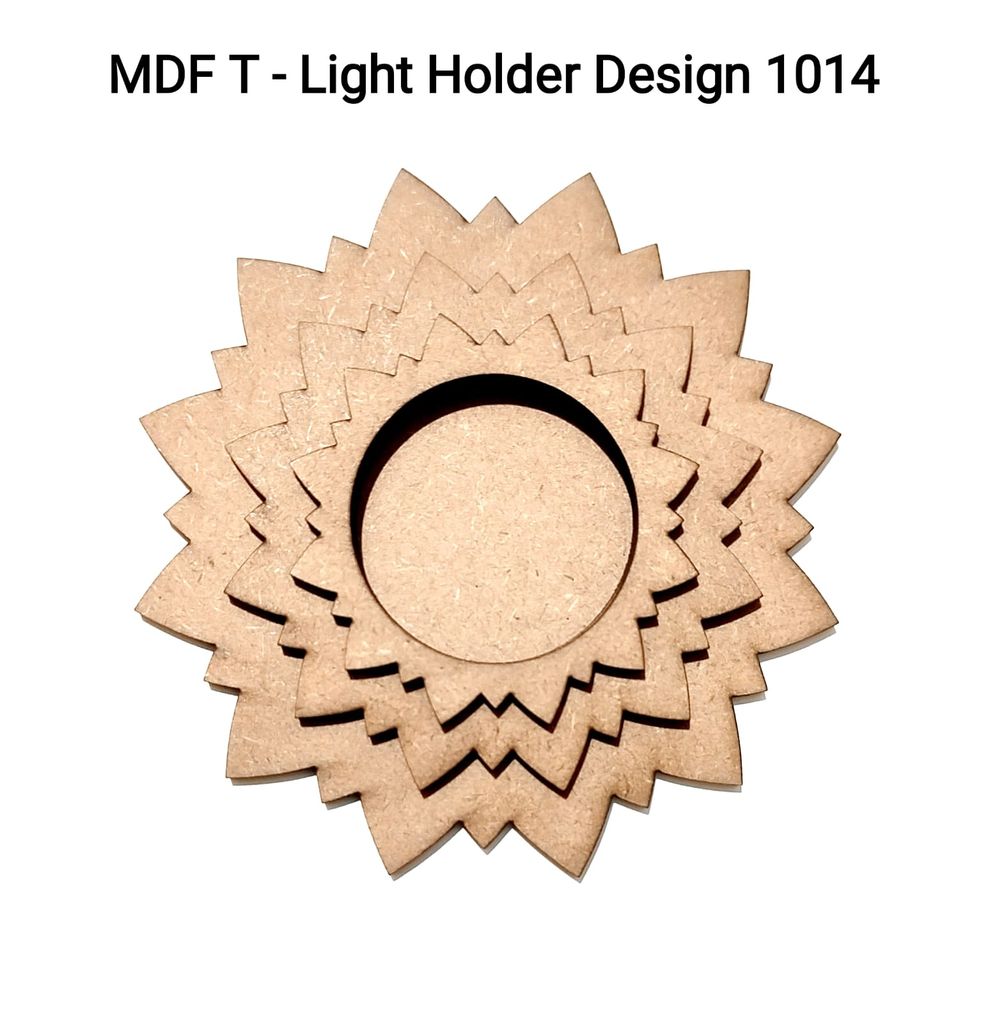 Brand Zero MDF Tea Light Holder Triple Layer - Design BZMDFTEALHDTL1014
