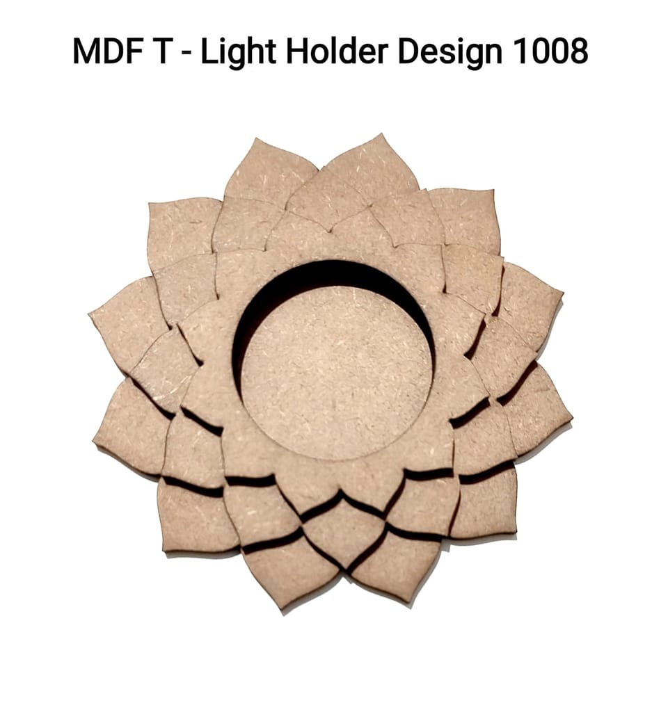 Brand Zero MDF Tea Light Holder Triple Layer - Design BZMDFTEALHDTL1008