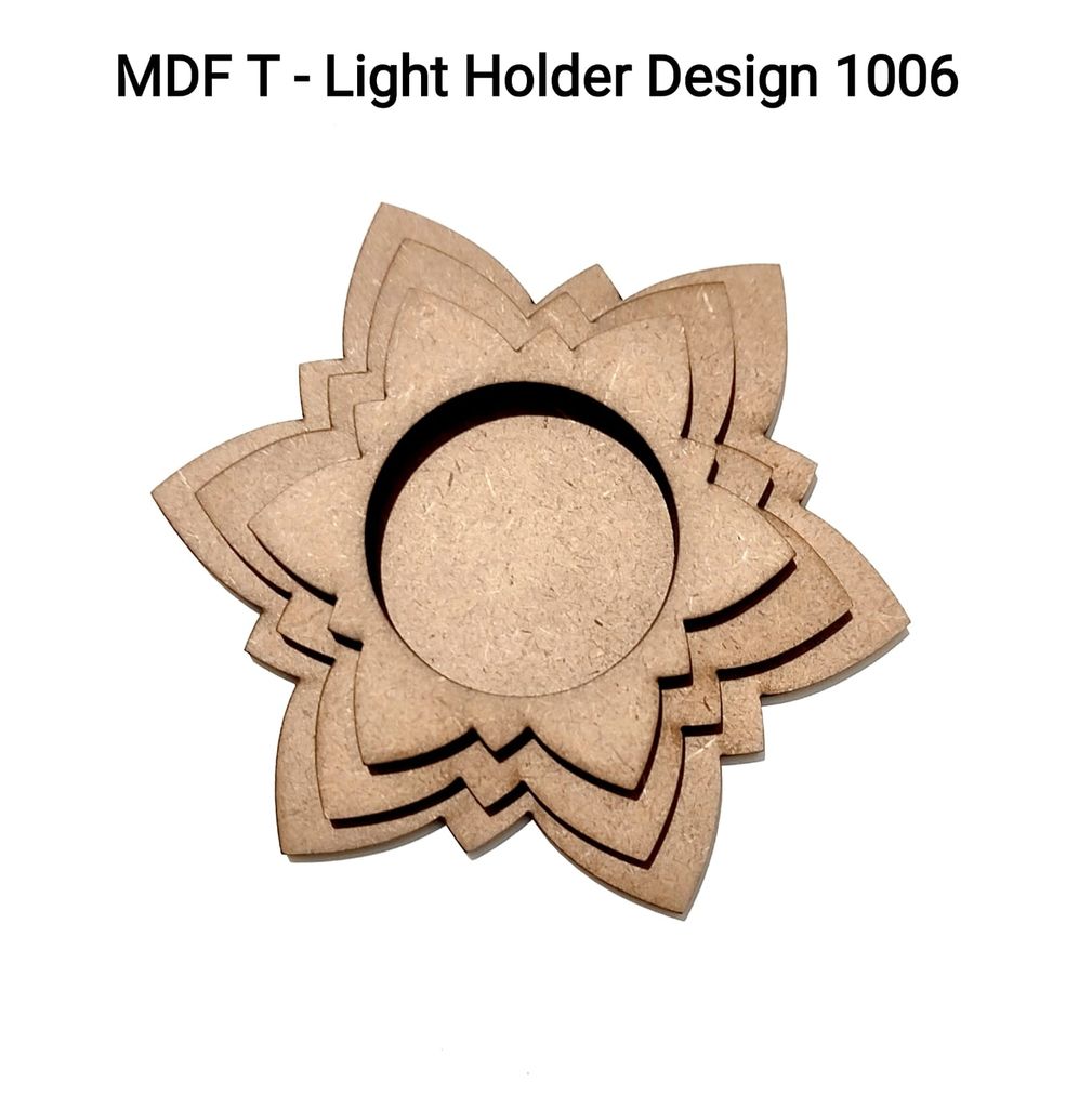 Brand Zero MDF Tea Light Holder Triple Layer - Design BZMDFTEALHDTL1006