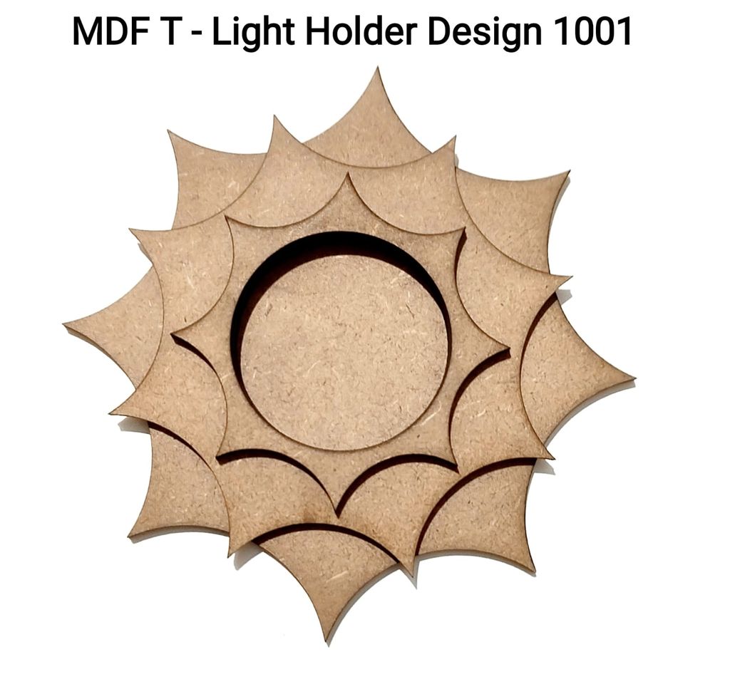 Brand Zero MDF Tea Light Holder Triple Layer - Design BZMDFTEALHDTL1001