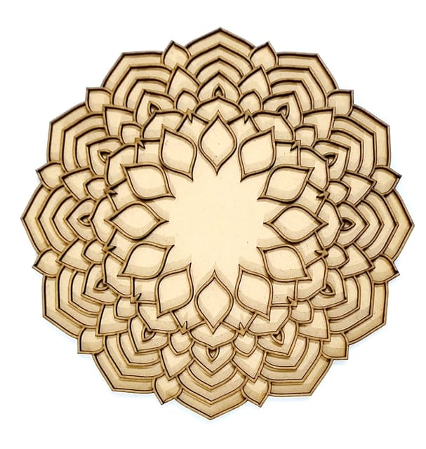 Brand Zero Double Layer MDF Rangoli Base - Design 1017 - Select Your Preference Of Size & Thickness