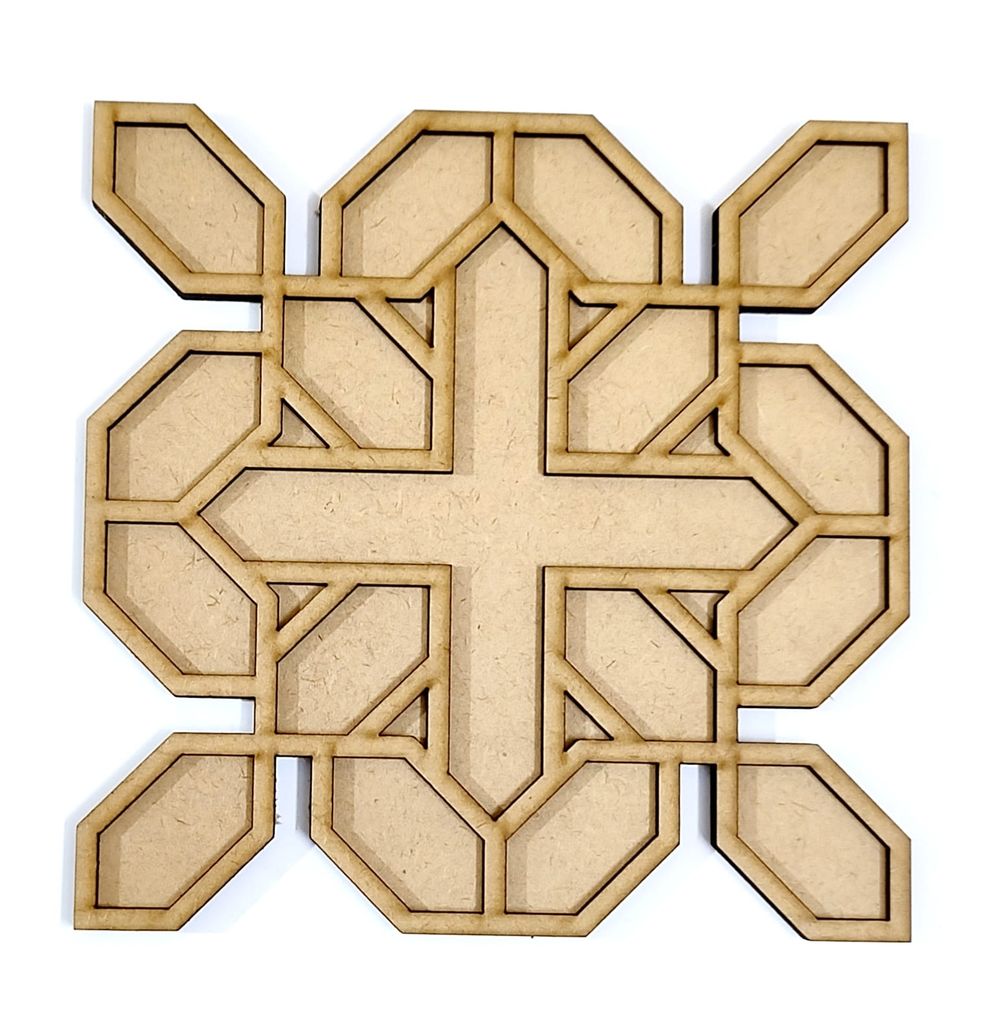 Brand Zero Double Layer MDF Rangoli Base - Design 1023 - Select Your Preference Of Size & Thickness