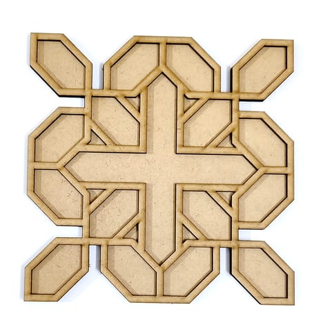 Brand Zero Double Layer MDF Rangoli Base - Design 1023 - Select Your Preference Of Size & Thickness