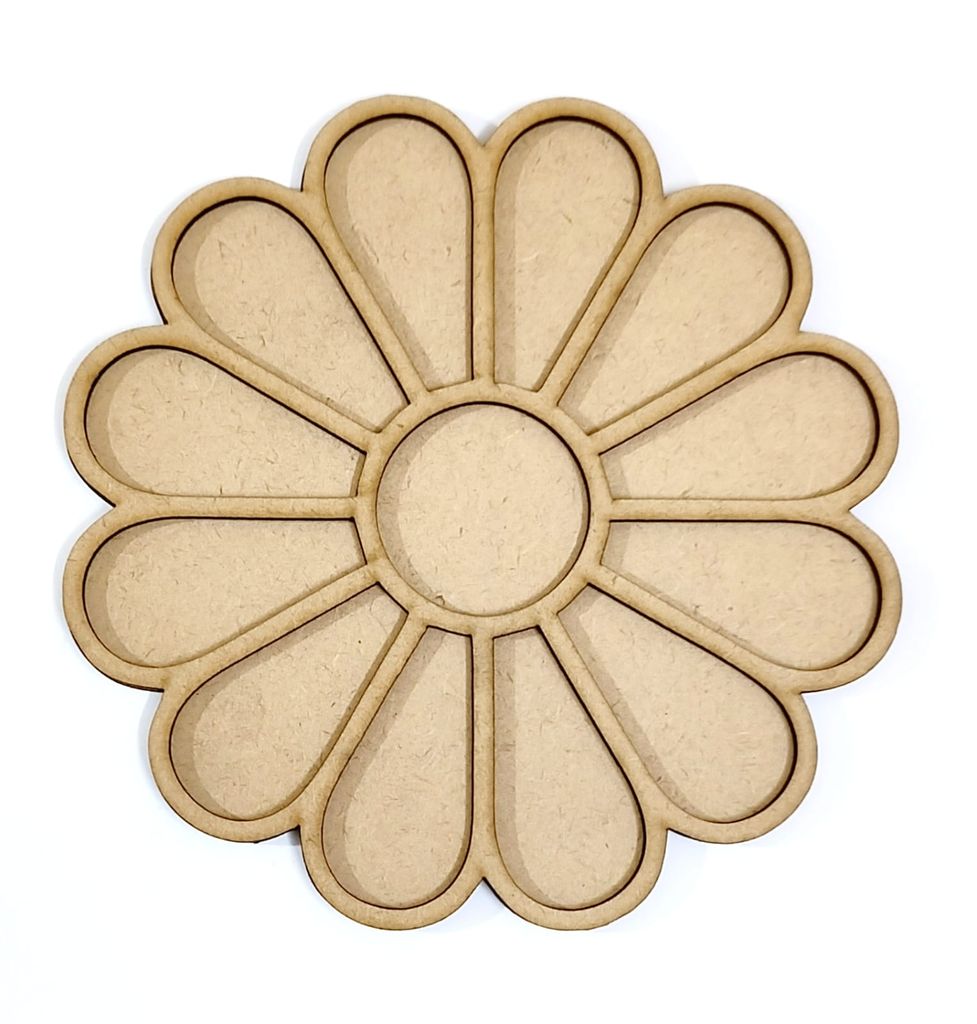 Brand Zero Double Layer MDF Rangoli Base - Design 1026 - Select Your Preference Of Size & Thickness