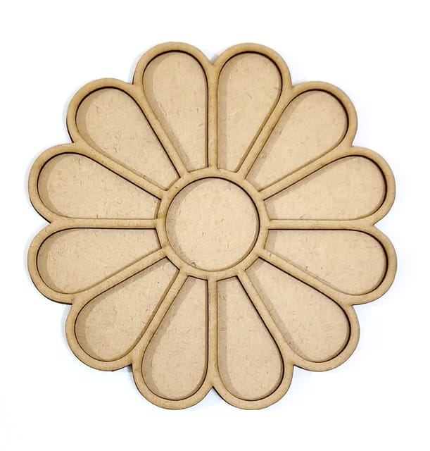 Brand Zero Double Layer MDF Rangoli Base - Design 1026 - Select Your Preference Of Size & Thickness