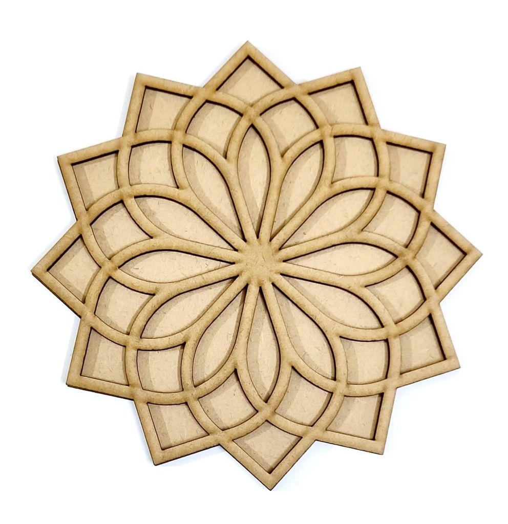 Brand Zero Double Layer MDF Rangoli Base - Design 1028 - Select Your Preference Of Size & Thickness