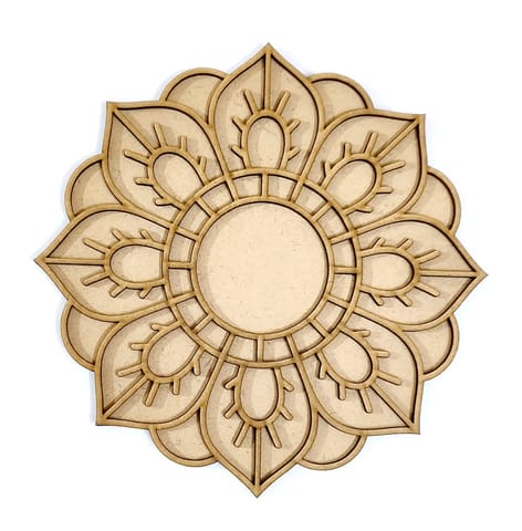 Brand Zero Double Layer MDF Rangoli Base - Design 1029 - Select Your Preference Of Size & Thickness