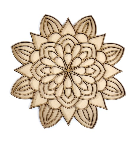 Brand Zero Double Layer MDF Rangoli Base - Design 1030 - Select Your Preference Of Size & Thickness