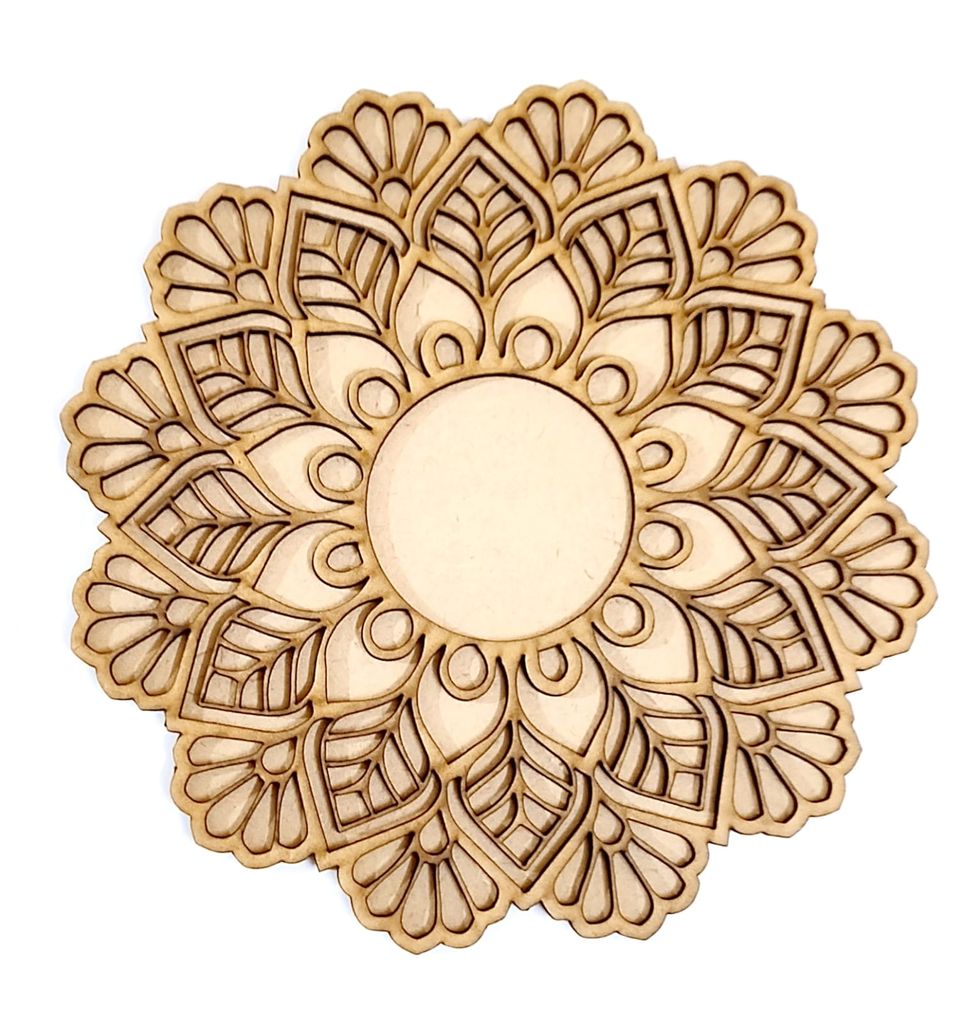 Brand Zero Double Layer MDF Rangoli Base - Design 1032 - Select Your Preference Of Size & Thickness