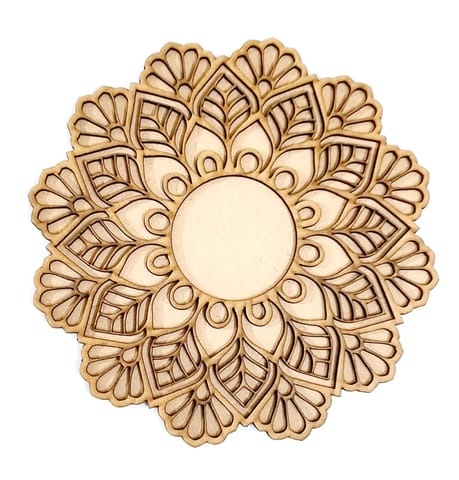 Brand Zero Double Layer MDF Rangoli Base - Design 1032 - Select Your Preference Of Size & Thickness