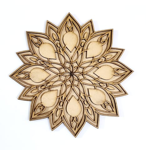 Brand Zero Double Layer MDF Rangoli Base - Design 1035 - Select Your Preference Of Size & Thickness