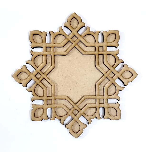 Brand Zero Double Layer MDF Rangoli Base - Design 1036 - Select Your Preference Of Size & Thickness