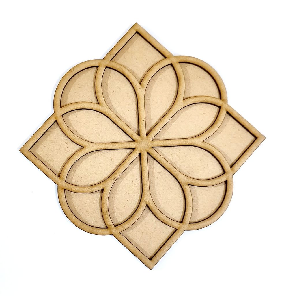 Brand Zero Double Layer MDF Rangoli Base - Design 1037 - Select Your Preference Of Size & Thickness