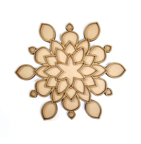 Brand Zero Double Layer MDF Rangoli Base - Design 1042 - Select Your Preference Of Size & Thickness