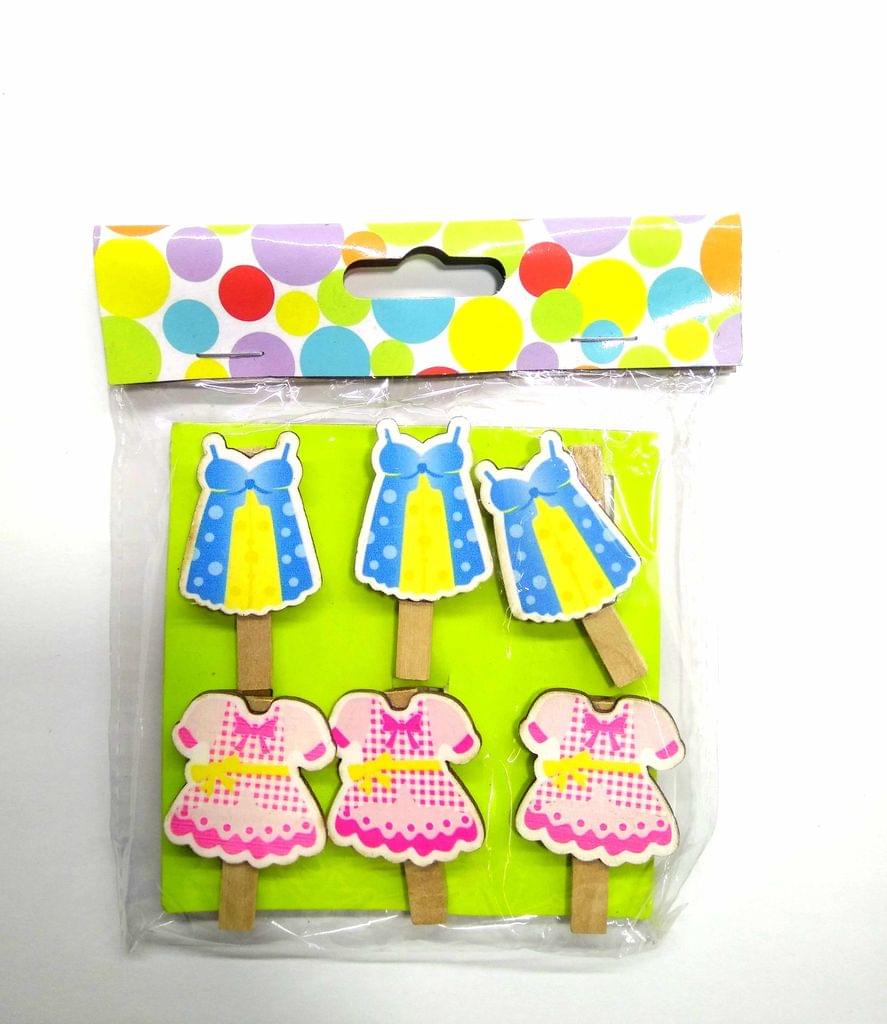 Wooden Photo Clips - Baby Dress 3 - 6 Pcs Set