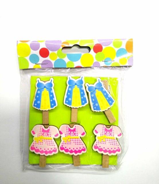 Wooden Photo Clips - Baby Dress 3 - 6 Pcs Set