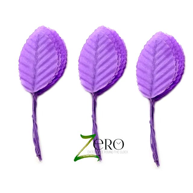 Bunch of 30 Pcs Hand Made Fabric Leaves - Purple Color