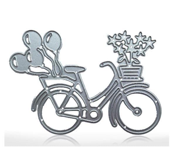 Brand Zero Die - Bicycle With Flowers And Balloons Metal Cutting Dies 8.0 x 6.0 CM