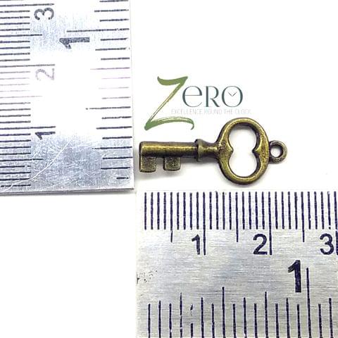 Brand Zero Vintage Metal Charms - Key Design 1 - Pack of 1 Pcs - 22mm*10mm*2mm